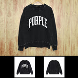 Purple Brand Distressed Sweatshirt Retro Vintage Crew Neck Sweater