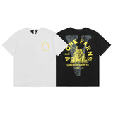 Vlone T Shirt Spring Summer Crew Neck Pullover Short Sleeve