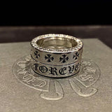 Chrome Heart Ring Cross with Diamonds