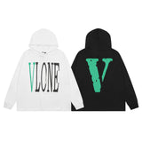 Vlone Hoodie Green Big V Hooded