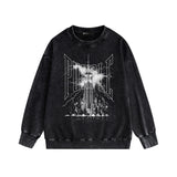Purple Brand Distressed Sweatshirt Retro Vintage Crew Neck Sweater