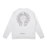 CHH Chrome Heart Hoodie Double Layer Classic Horseshoe Overlay Graffiti Crew Neck Sweater