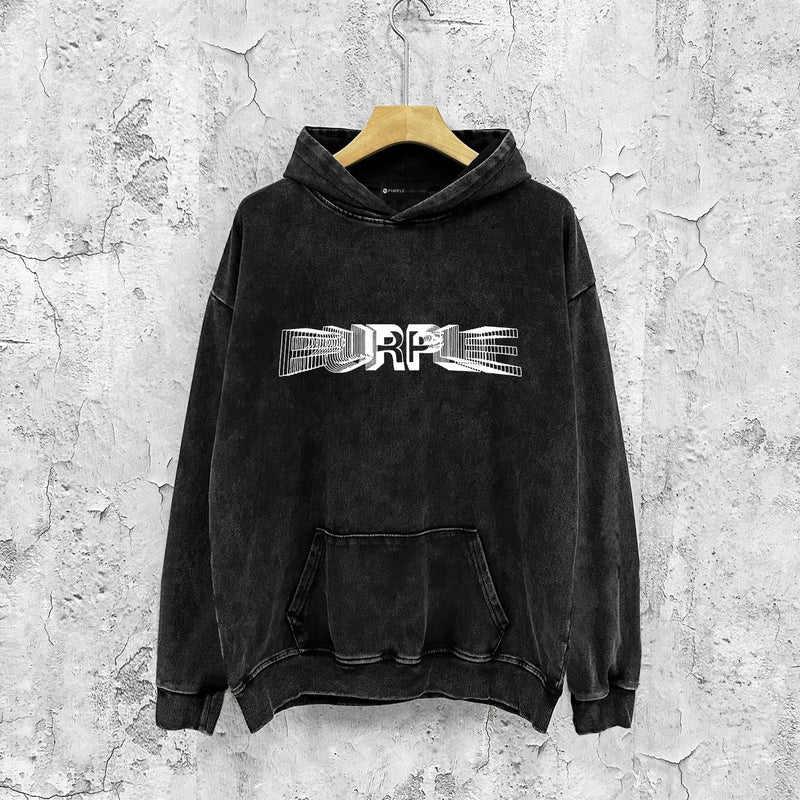 Purple Brand Distressed Hoodie Fashion Old Loose Hooded Sweater