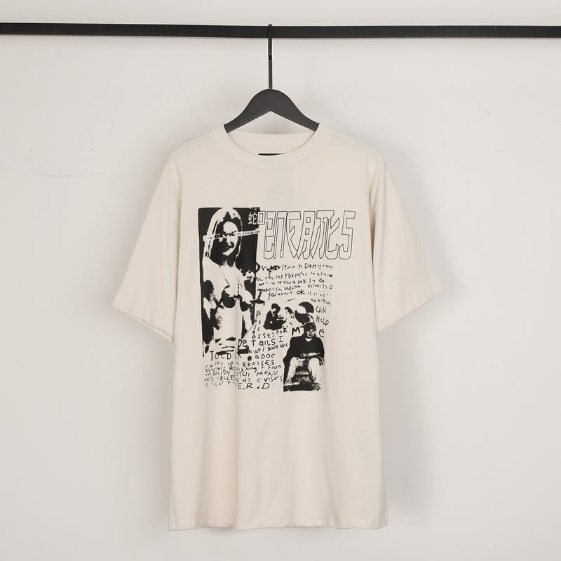ERD T Shirts Cartoon Print Loose-Fitting Casual T-shirt Men