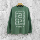 Purple Brand Long Sleeve T-Shirt Fashion Loose Long Sleeve Top