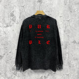 Purple Brand Distressed Long Sleeve Shirt Fashion Distressed Loose Long-sleeved Top