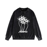 Purple Brand Distressed Sweatshirt Retro Vintage Crew Neck Sweater