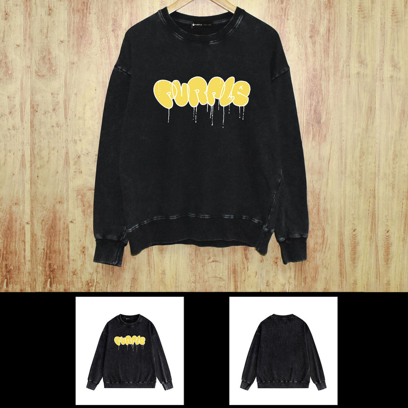 Purple Brand Distressed Sweatshirt Retro Vintage Crew Neck Sweater