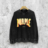 Purple Brand Distressed Sweatshirt Retro Vintage Crew Neck Sweater