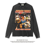 Nba Long Sleeve Shirt Washed Old Long Sleeve T-shirt Loose Heavy