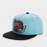 Trendy flat brimmed hat cartoon pattern