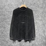 Purple Brand Distressed Long Sleeve Shirt Fashion Distressed Loose Long-sleeved Top
