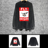 Purple Brand Distressed Long Sleeve Shirt Fashion Distressed Loose Long-sleeved Top