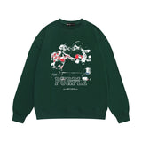 Purple Brand Sweatshirt Loose Crew Neck Boxing Pattern Sweater
