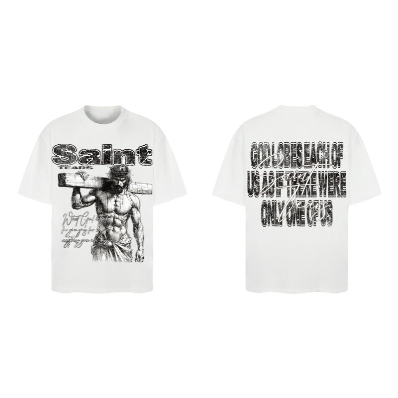 Men Vintage T-Shirts Saint Michael Tee Saint Tears