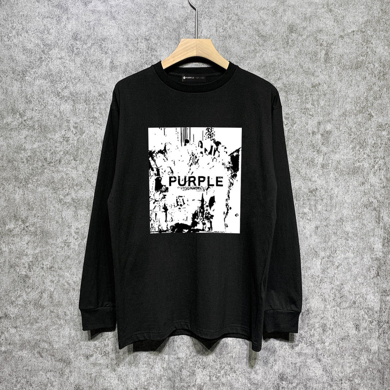 Purple Brand Long Sleeve T-Shirt Fashion Loose Long Sleeve Top