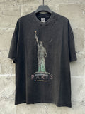 Men Vintage T-Shirts "Statue of Liberty" Washed Distressed T-Shirts