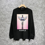Purple Brand Long Sleeve T-Shirt Fashion Loose Long Sleeve Top