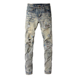 Amiri Jeans Graffiti Hole & Patch Stretch Slim Fit #883