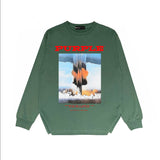 Purple Brand Long Sleeve T-Shirt Fashion Loose Long Sleeve Top