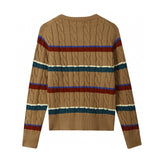 Ralph Lauren Knitted sweaters RL Knitted Skittles Pony Label Twist Vintage Cardigan Striped