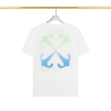 Off White T Shirts OW Color Matching Arrow Pattern Crew Neck Pullover Short Sleeves