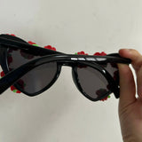 Trendy punk glasses retro half rose cat eyes