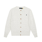 Ralph Lauren Knitted sweaters ruff pony standard twist wool crew neck knitted cardigan