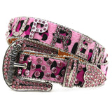 Hip-hop punk rhinestone belt lettersupreme belt