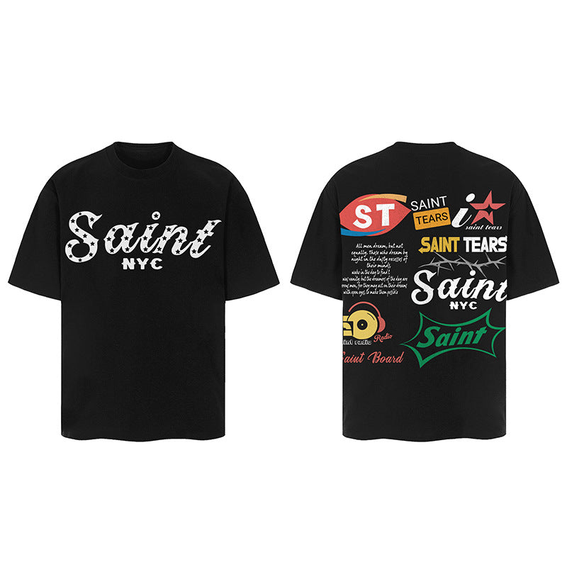 Men Vintage T-Shirts Saint Michael Tee Saint Tears