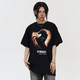 Vintage T-shirts Printed Men's Short Sleeve T-Shirt Washed and Old