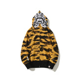 Bathing Ape Hoodie Embroidered Tiger Camo Tiger Hooded Cardigan Shark Sweater Jacket