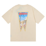 Rhude T Shirt Stamp Seal Coconut Tree Print Short Sleeve T-Shirt