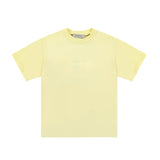 Fog Essentials T Shirts Spring Summer FOG Flocking Letters Crew Neck Pullover Short Sleeves