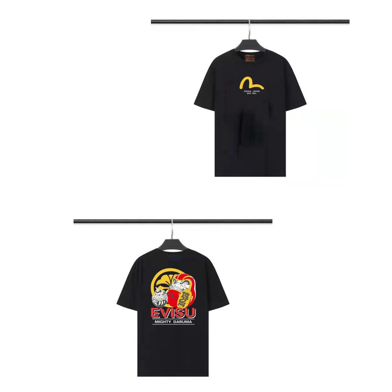 Evisu T Shirts Loose and Versatile Unisex T Shirts