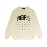 Purple Brand Long Sleeve T-Shirt Fashion Loose Long Sleeve Top