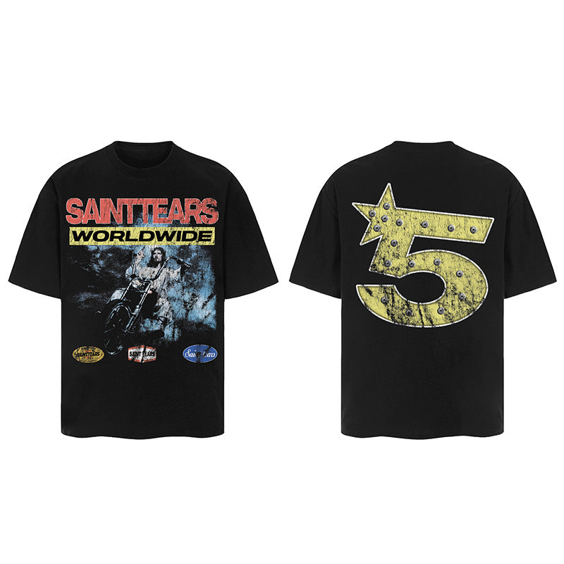 Men Vintage T-Shirts Saint Michael Tee Saint Tears
