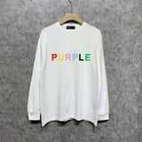 Purple Brand Long Sleeve T-Shirt Fashion Loose Long Sleeve Top