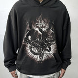Mens Vintage T-Shirts vintage wash water make old hooded sweater loose hoodie