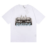 Rhude T Shirt Alphabet Castle Print Short Sleeve T-Shirt