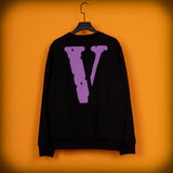 Vlone Sweatshirts Autumn and Winter Letter Big V Crew Neck Pullover Male