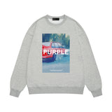 Purple Brand Sweatshirt Loose Crew Neck Sweater