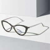 Trendy punk glasses diamond cat eyes