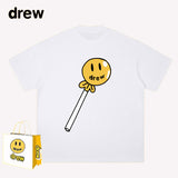 Drew T Shirts Smiley Letter Cotton T-shirt