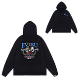 Evisu Hoodie print men and women