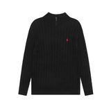 Ralph Lauren Knitted sweaters RL pony embroidered sweater half-height zip-up knitted sweater