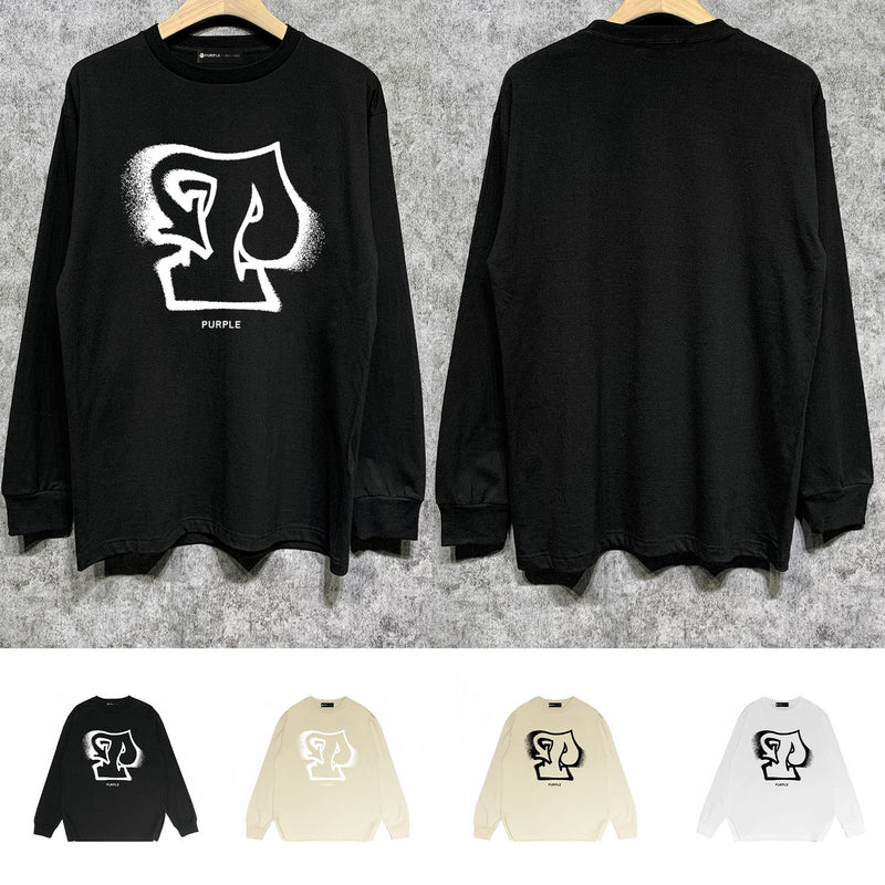 Purple Brand Long Sleeve T-Shirt Fashion Loose Long Sleeve Top
