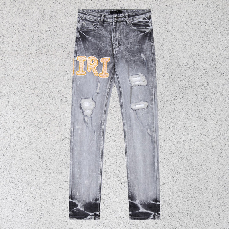 Amiri Jeans Trend Gradual Change Color Ripped Jeans