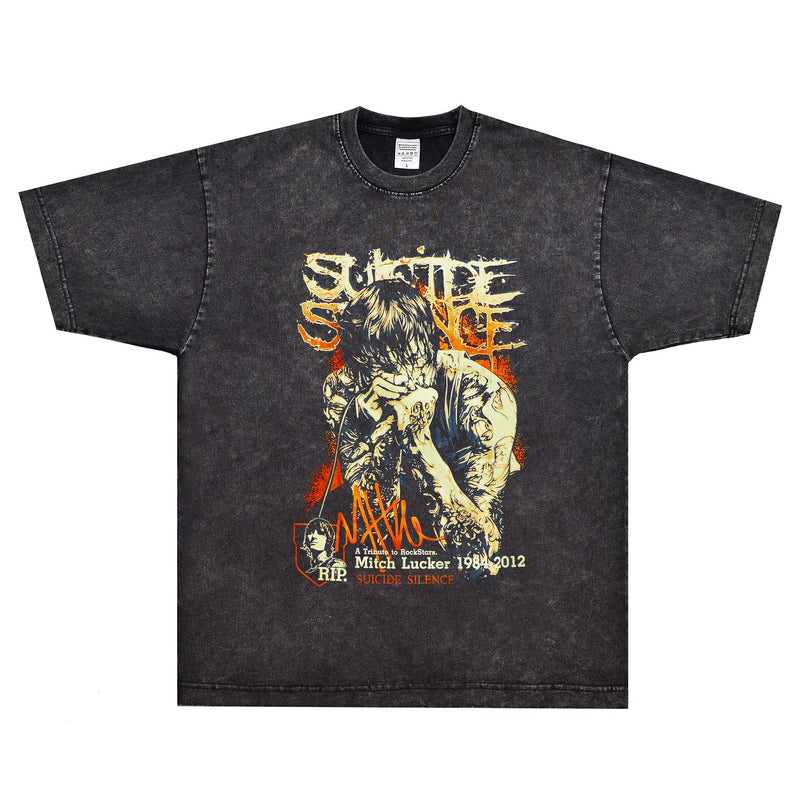 Rock Star T Shirt Suicide Silence Mitch Lucker T-shirt Rock Loose Vintage Short Sleeve