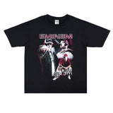 Rock Star T Shirt Rap Eminem Short-Sleeved T-shirt Loose Printed Street Men and Women